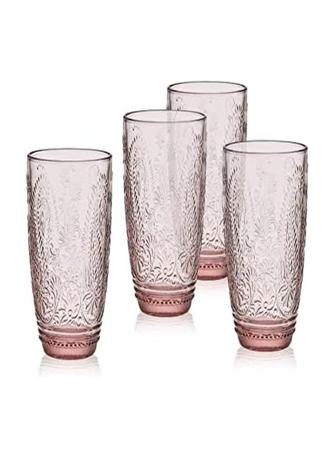 Fitz & Floyd Fitz and Floyd Maddi Highball Tumbler Cups, Set of 4, Blush - Image 1